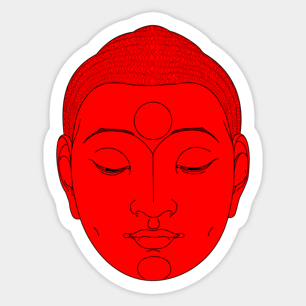 Head of Buddha Sticker by Rough-Cut Head